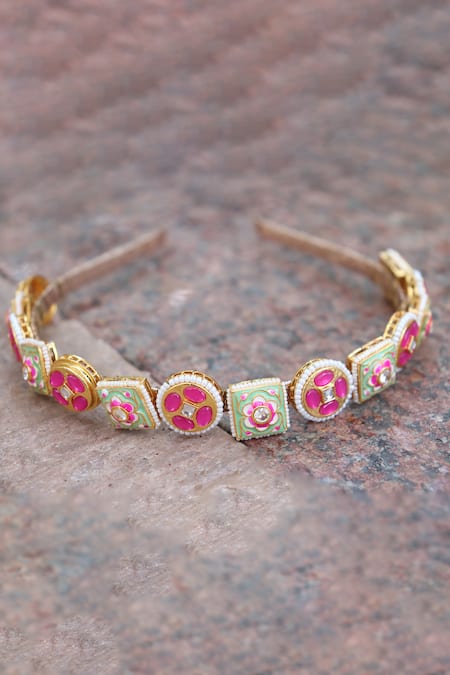 Foot Fuel Flower Enamelled Brooch Hairband 