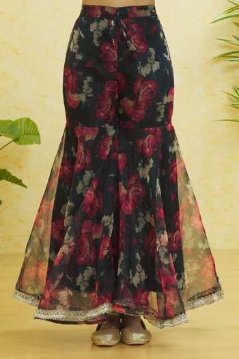 Samyukta Singhania Blue Organza Embroidery Asymmetric Gota Anarkali Sharara Set at Aza Fashions Samyukta Singhania_Blue Organza Embroidery Asymmetric Gota Anarkali Sharara Set _at_Aza_Fashions