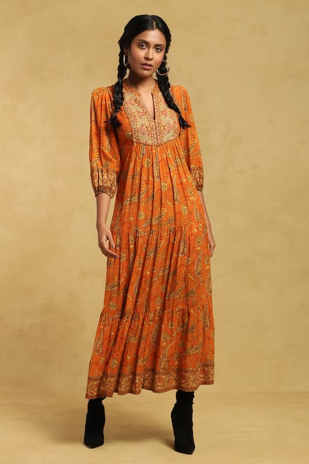 Ritu Kumar Cotton Paisley Print Dress 