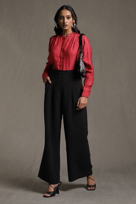 FIONA Flared trousers with shorter legs | Lindex Poland
