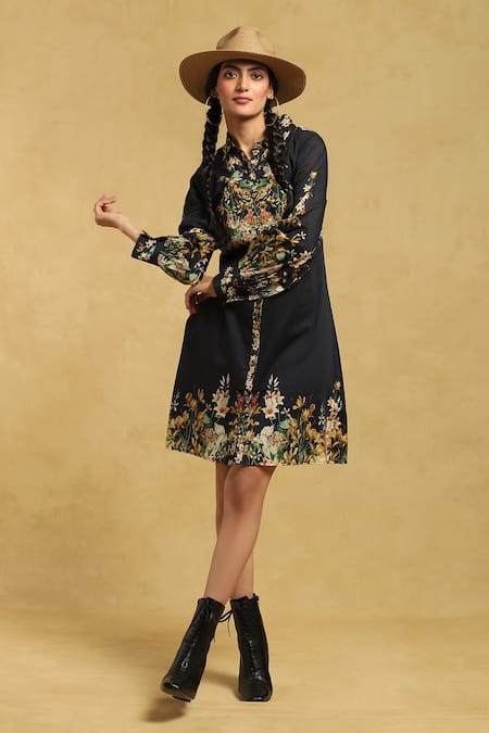 Ritu Kumar Floral Print Short Shirt Dress 