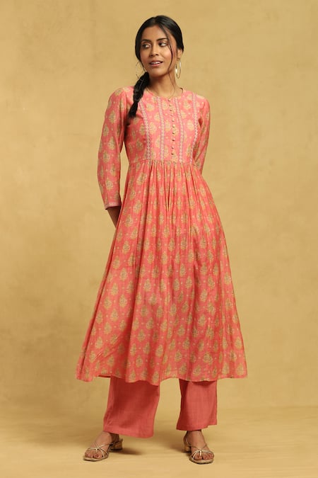 Ritu Kumar Flower Print Kurta & Palazzo Set 