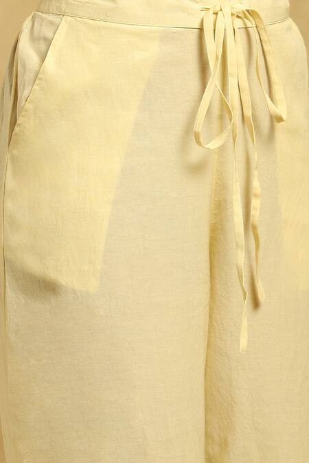 Ritu Kumar Pink Cotton Embroidery, Tassels Round Jharokha Block Print Kurta Palazzo Set at Aza Fashions Ritu Kumar_Pink Cotton Embroidery, Tassels Round Jharokha Block Print Kurta Palazzo Set_at_Aza_Fashions