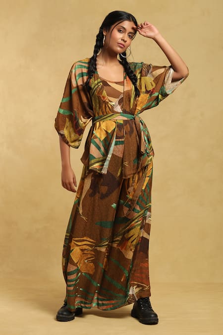 Ritu Kumar Tropical Print Shrug & Palazzo Set 