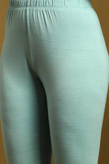 Ritu Kumar_Blue Viscose, Chiffon, Lycra Sequins Round Floral Bouquet Print A-line Kurta Set_at_Aza_Fashions