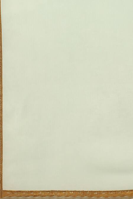 Buy_Ritu Kumar_Blue Viscose, Chiffon, Lycra Sequins Round Floral Bouquet Print A-line Kurta Set