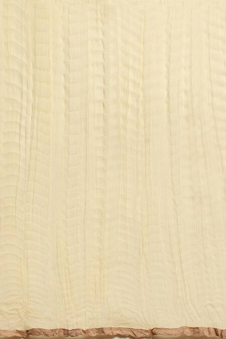 Shop Ritu Kumar Beige Viscose, Chiffon, Lycra Sequins Round Neck Floral Print A-line Kurta Set Shop_Ritu Kumar_Beige Viscose, Chiffon, Lycra Sequins Round Neck Floral Print A-line Kurta Set