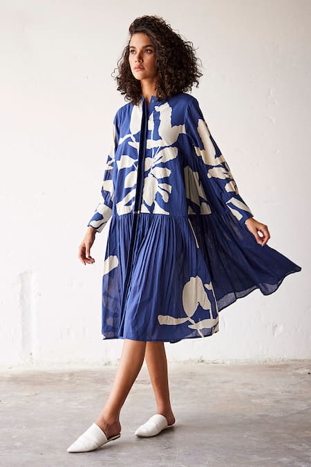 Kharakapas Dusk Lino Print Dress 