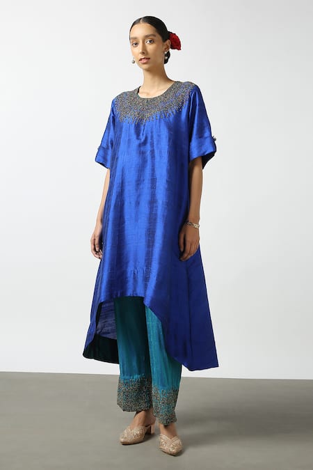 Latha Puttanna Raw Silk Embroidered Tunic 