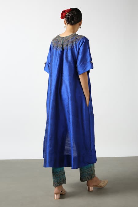 Latha Puttanna Raw Silk Embroidered Tunic 