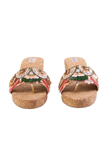 Buy Fuchsia by aashaka mehta Multi Color Sequins Pop Slider Wedges Online at Aza Fashions Buy_Fuchsia by aashaka mehta_Multi Color Sequins Pop Slider Wedges _Online_at_Aza_Fashions