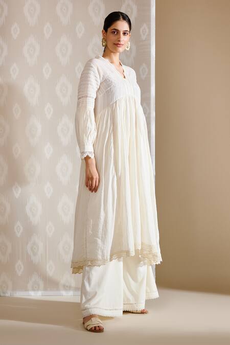 Shop Bunka White Voile Sanam Laced Sharara at Aza Fashions Shop_Bunka_White Voile Sanam Laced Sharara_at_Aza_Fashions