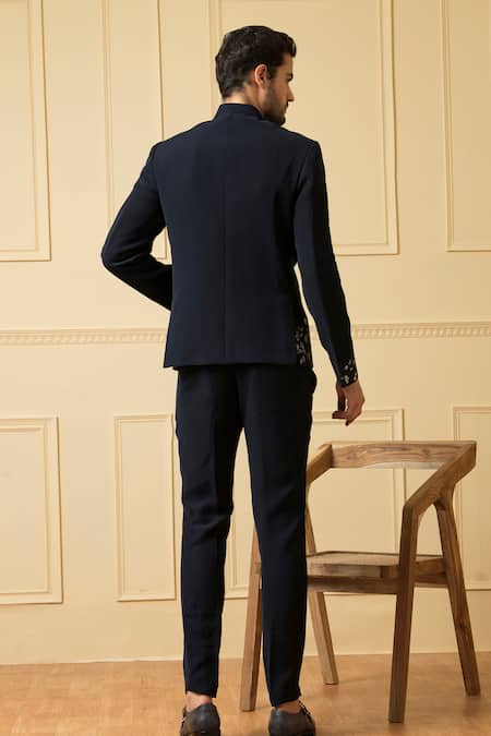 Hilo Design Valiente Blossom Embroidered Bandhgala With Pant 