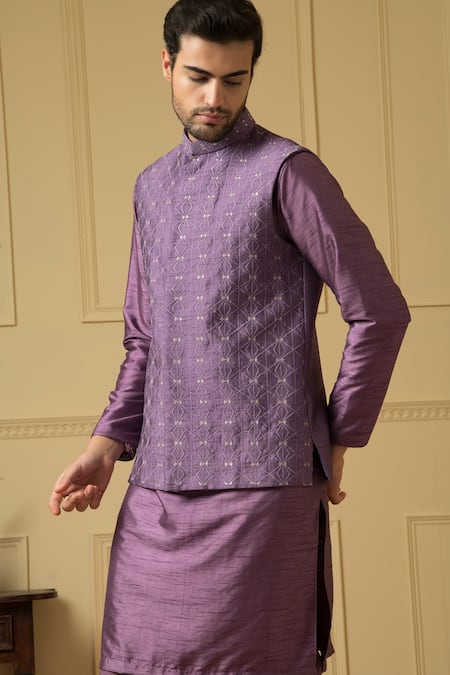 Buy Hilo Design Purple Silk Embroidery Hand Bundi Online at Aza Fashions Buy_Hilo Design_Purple Silk Embroidery Hand Bundi _Online_at_Aza_Fashions
