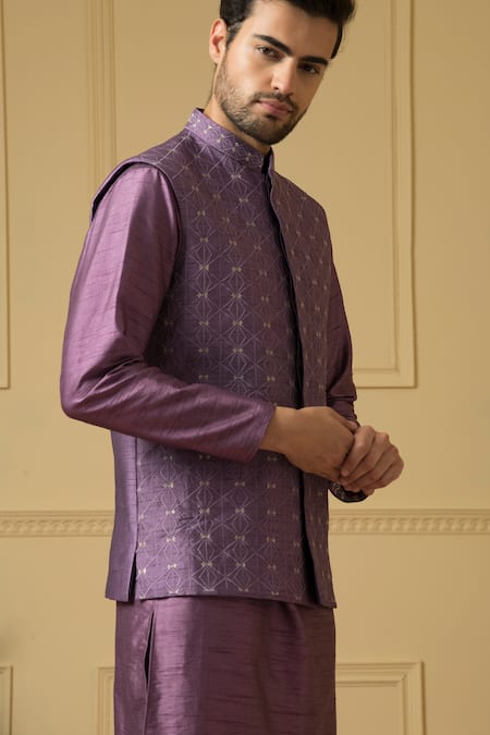 Shop Hilo Design Purple Silk Embroidery Hand Bundi Online at Aza Fashions Shop_Hilo Design_Purple Silk Embroidery Hand Bundi _Online_at_Aza_Fashions
