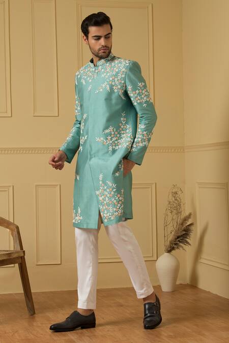 Hilo Design Marino Cut Dana Embroidered Sherwani 