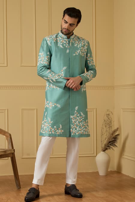 Hilo Design Marino Cut Dana Embroidered Sherwani Set 