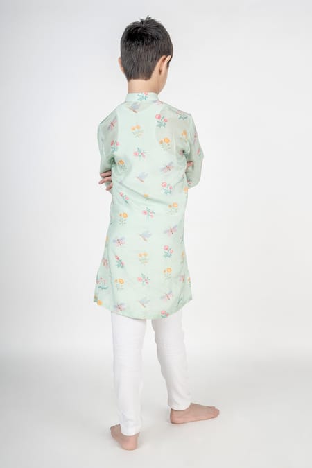 MR Brat Printed Mandarin Collar Kurta Set 