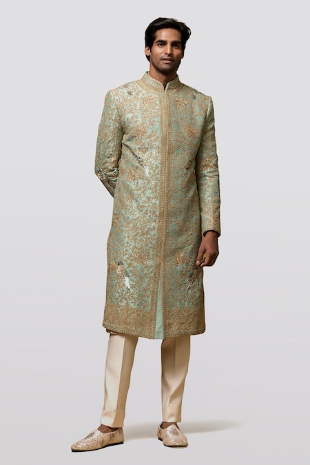 Asuka Raw Silk Embroidered Sherwani Set 