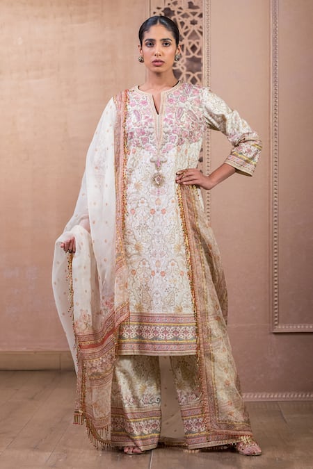 Tarun Tahiliani Chanderi Printed Kurta Set 