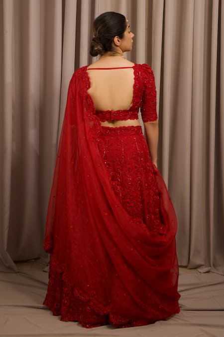 Shloka Sudhakar Floral Bloom Embroidered Bridal Lehenga Set 