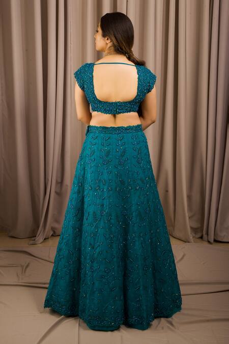 Shloka Sudhakar Flower Vine Embroidered Bridal Lehenga Set 