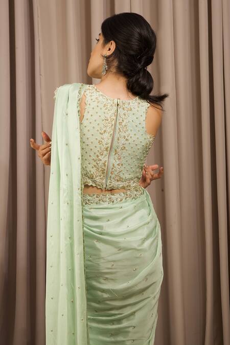 Shloka Sudhakar Saree With Floral Embroidered Blouse 