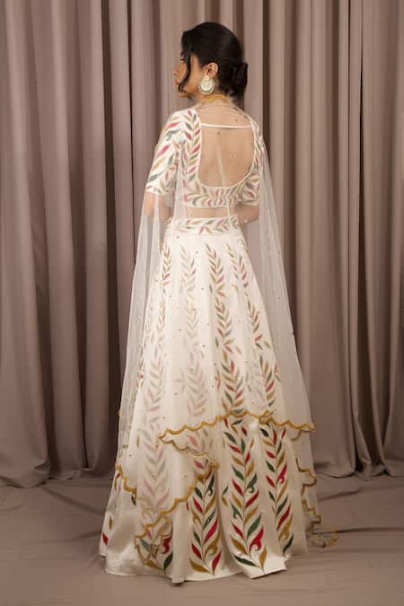 Shloka Sudhakar Autumn Leaves Embroidered Lehenga Set 