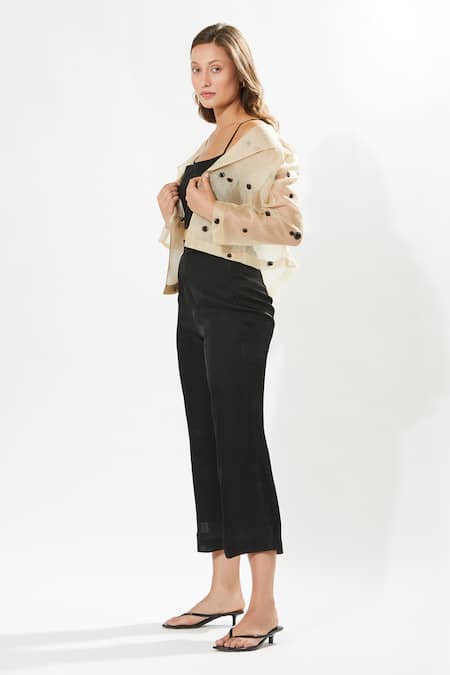 Buy_Meadow_Beige Organza, Satin Embroidery Square Madison Jacket With Inner Top _Online_at_Aza_Fashions