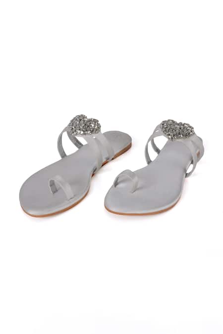PREET KAUR Jewelled Heart Embellished Kolhapuris 