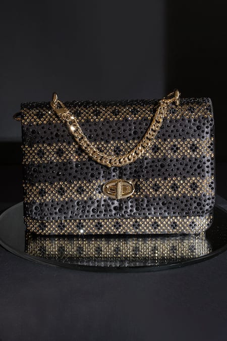 House Of Bio Chloe Crystal Stone Studded Clutch 