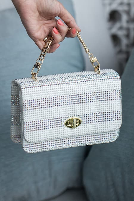 House Of Bio Grace Pearl Embellished Clutch 