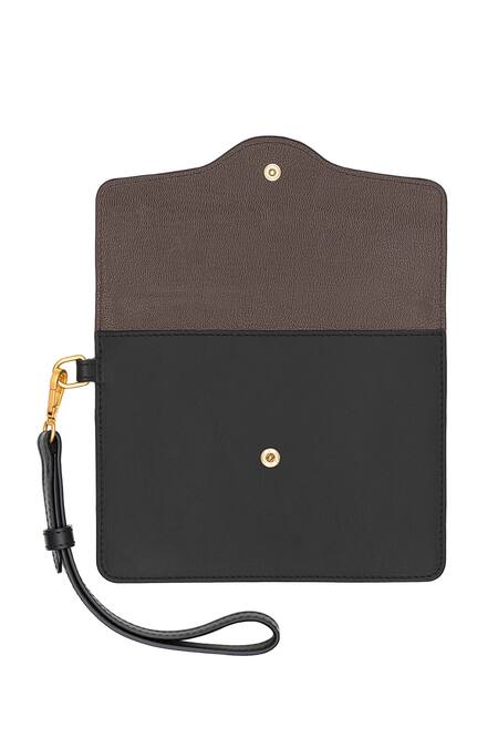 Buy_Aranyani_Black Floral Pattern Rectangle Wristlet_Online_at_Aza_Fashions