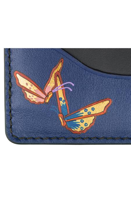 Aranyani_Multi Color Butterfly Motif Pattern Card Holder_Online_at_Aza_Fashions