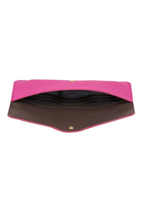 Shop_Aranyani_Pink Rectangle Flap Closure Travel Pouch_Online_at_Aza_Fashions