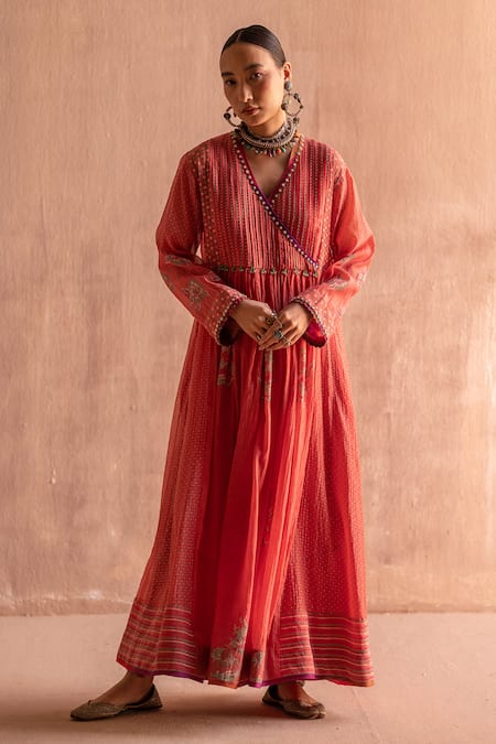 Swatti Kapoor Apurva Chanderi Hand Block Print Anarkali 