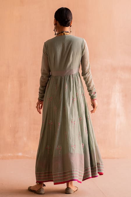 Swatti Kapoor Jaya Chanderi Hand Block Print Anarkali 