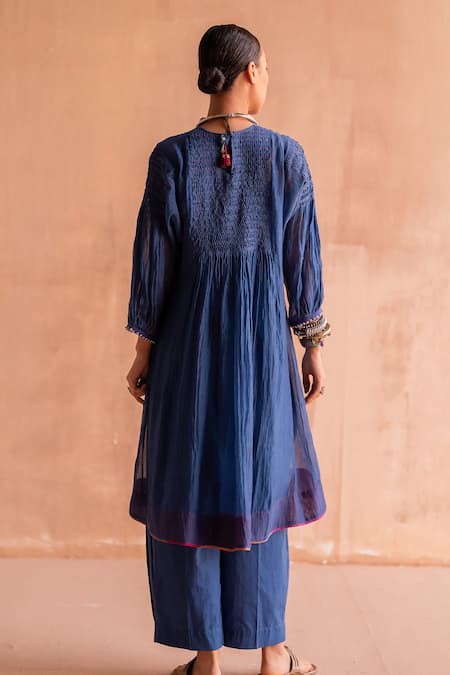 Swatti Kapoor Radhika Chanderi Smocked Yoke Tunic 