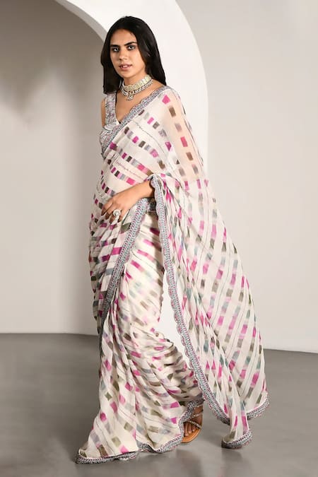 K-Anshika Printed Pre-Draped Saree With Blouse 
