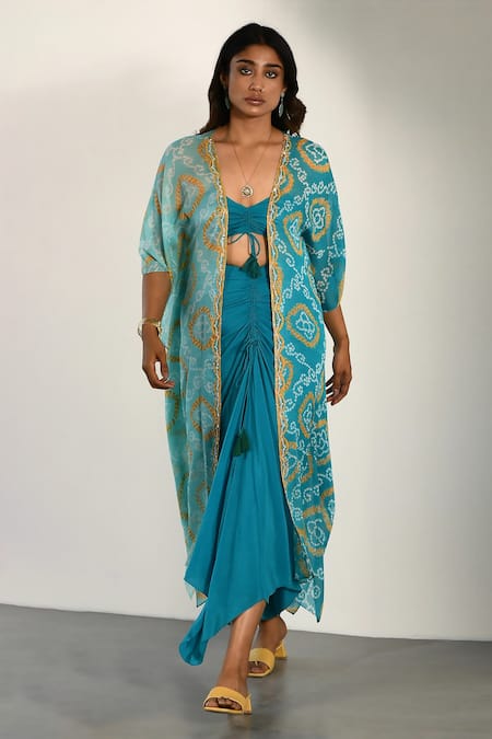 k-anshika Printed Jacket Skirt Set 