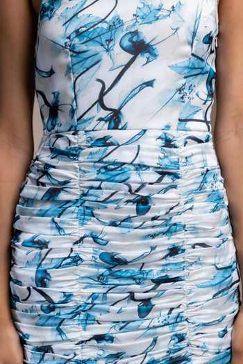 Mamicha_White Crepe Square Neck Ibiza Ruched Dress_at_Aza_Fashions