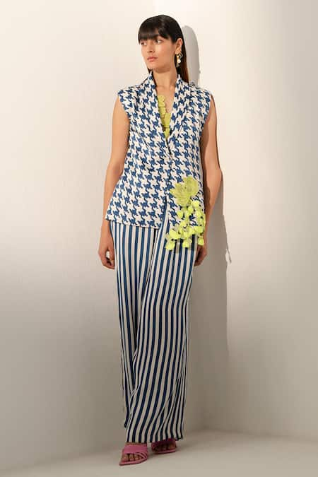 Richa Khemka Lucea Houndstooth Pattern Blazer Pant Set 