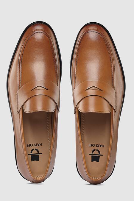 Hats Off Accessories_Brown Leather Front Cutout Shoes_Online_at_Aza_Fashions