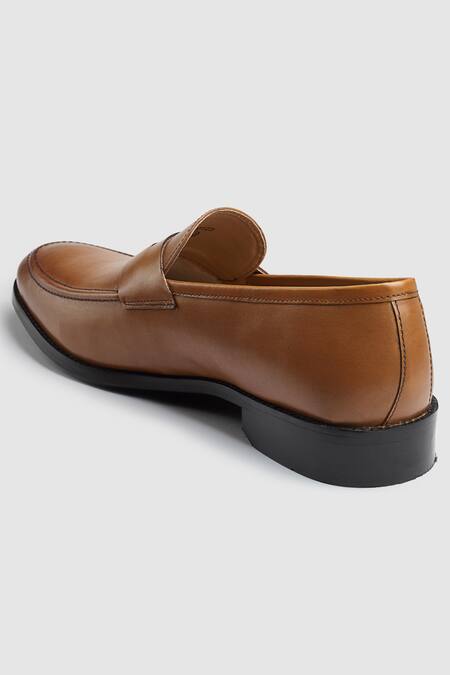 Shop_Hats Off Accessories_Brown Leather Front Cutout Shoes_Online_at_Aza_Fashions