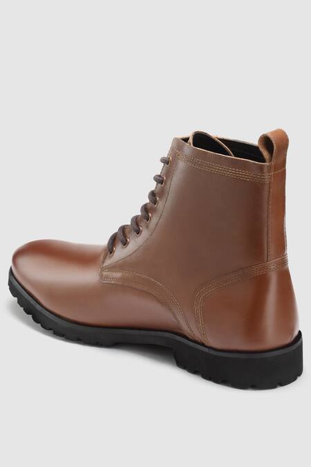 Hats Off Accessories Brown Embroidery Leather Ankle Boots at Aza Fashions Hats Off Accessories_Brown Embroidery Leather Ankle Boots_at_Aza_Fashions