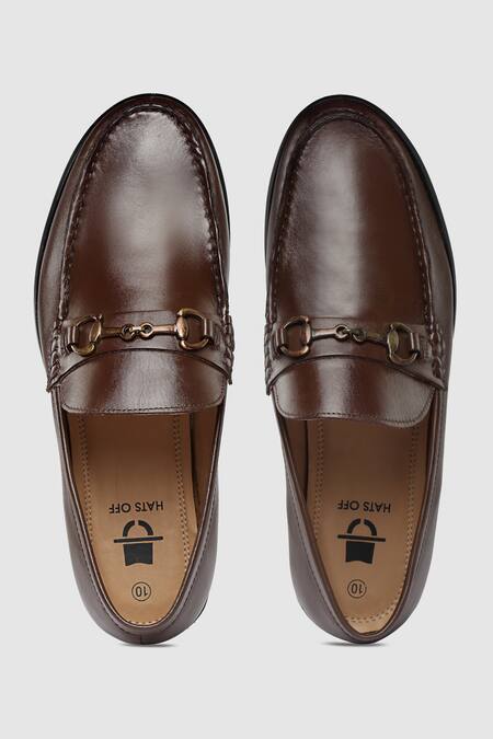 Hats Off Accessories Brown Embroidery Leather Moccasin Shoes Online at Aza Fashions Hats Off Accessories_Brown Embroidery Leather Moccasin Shoes_Online_at_Aza_Fashions