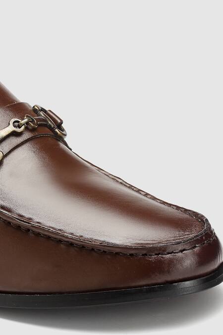 Buy Hats Off Accessories Brown Embroidery Leather Moccasin Shoes Online at Aza Fashions Buy_Hats Off Accessories_Brown Embroidery Leather Moccasin Shoes_Online_at_Aza_Fashions