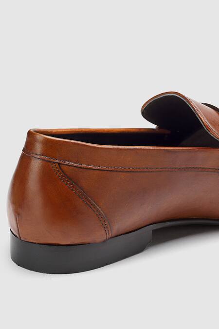 Shop Hats Off Accessories Brown Leather Slip On Shoes Shop_Hats Off Accessories_Brown Leather Slip On Shoes