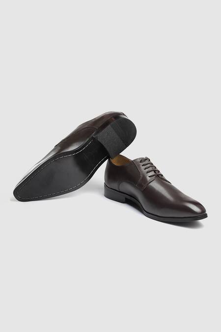 Buy_Hats Off Accessories_Brown Leather Derby Shoes  _Online_at_Aza_Fashions