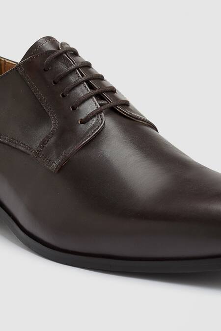 Shop_Hats Off Accessories_Brown Leather Derby Shoes  _Online_at_Aza_Fashions